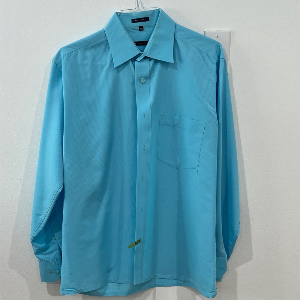 Van Heusen Men's Bright Turquoise Long-Sleeve Dress Shirt